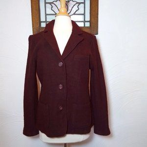 Boiled Wool Blazer Jones & Co Maroon Jacket size XL